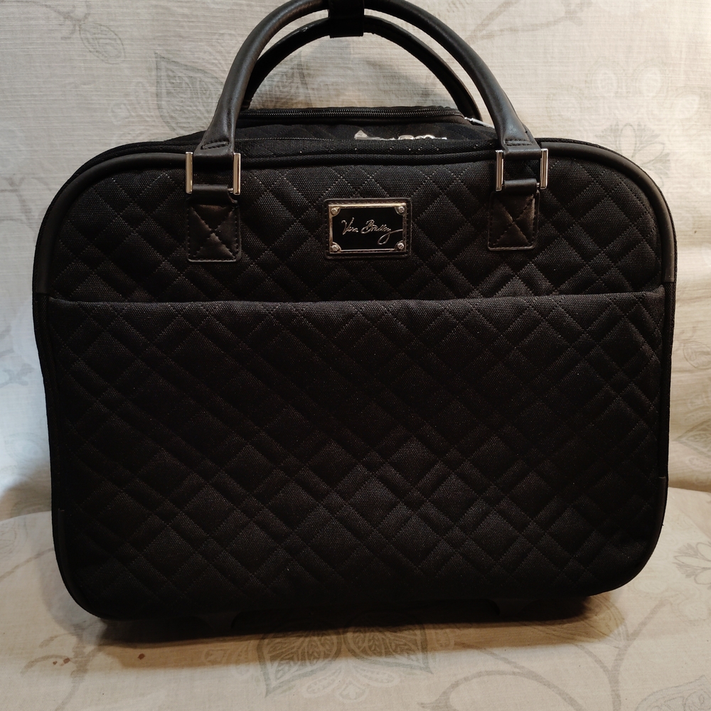 Vera Bradley Black Quilted Rolling Travel Bag